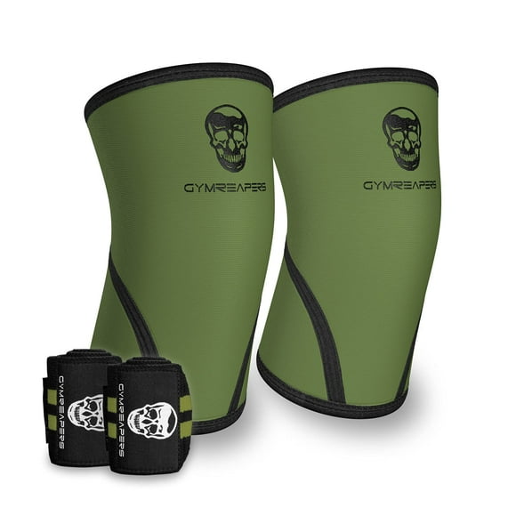 Gymreapers Elbow Sleeves (1 Pair) W/Wrist Wraps - Support & Compression for Powerlifting, Weightlifting, Bench & Tendonitis - 5mm Neoprene Sleeve - For Men & Women - 1 Year Warranty (Large)