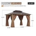 thumbnail image 4 of Clouddwell 12'*10' Wood Gazebo,with Double-Layer Galvanized Steel Roof,Suitable for Backyard,Desk,and Lawn, 4 of 9