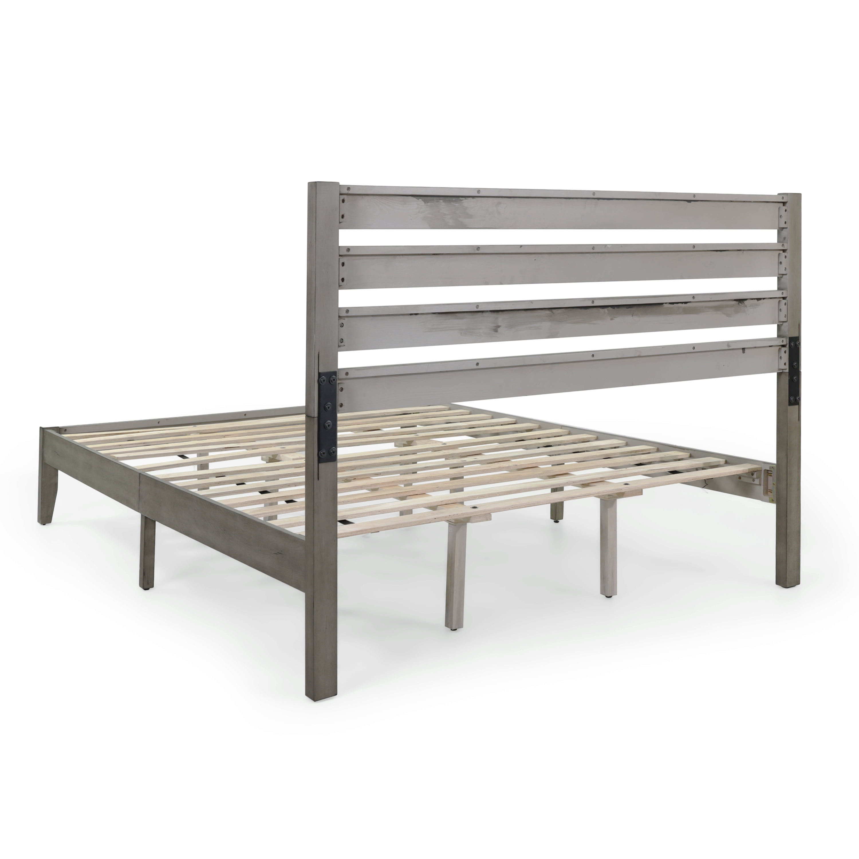 Noble House Kaylin Queen Size Bed with Headboard, Natural and Gray Finish