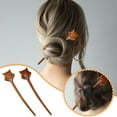 thumbnail image 3 of Elegant Antique Style Chinese Cat Face Pattern Hairpin Golden Wire Inlaid Hair Stick Exquisite Traditional Asian Accessory For Women, 3 of 6