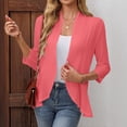 thumbnail image 4 of cocolona Lightweight Cardigans for Women Ruffle Open Front Solid Color Long Sleeve Summer Fall Tops Flowy Loose Sun Protection Cardigan, 4 of 4