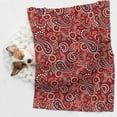 thumbnail image 6 of Yiaed Vintage Red Paisley Print Dog Blankets-Cat Blanket Washable for Couch Protection,Puppy Blanket, Soft Plush Reversible Throw Furniture Protector-Medium, 6 of 8