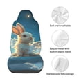thumbnail image 4 of Wukai Cute Angel Winged Rabbit Full Set Car Seat Covers with Soft Padding Universal Auto Front Seats Protector and Cushion Mat, 4 of 5