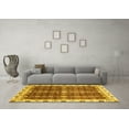 thumbnail image 3 of Ahgly Company Indoor Round Oriental Yellow Traditional Area Rugs, 5' Round, 3 of 4