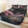thumbnail image 4 of Homewish Japanese Ink Painting Queen Sheets,Romantic Cherry Blossom Queen Sheet Sets,4 Pieces,1 Flat Sheet, 1 Fitted Sheet and 2 Pillowcases, 4 of 6