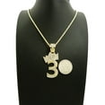 thumbnail image 2 of Stone Stud Tilded Crown Number Pendant with 3mm 18" Rope Chain Necklace, 3, Gold-Tone, 2 of 4