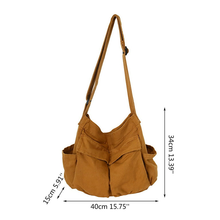 Small Canvas Crossbody Bag Leather Canvas Shoulder Bag For Women
