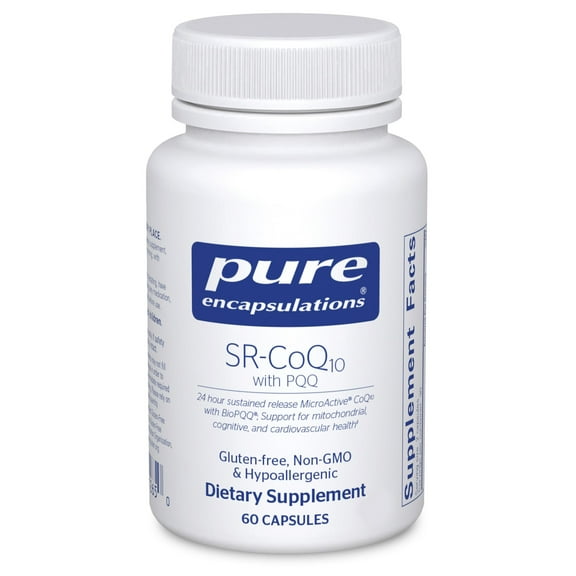 Pure Encapsulations SR-CoQ10 with PQQ - Heart Health Support* - Sustained Release Technology - Antioxidants Supplement - Gluten Free, Vegetarian & Non-GMO - 60 Capsules