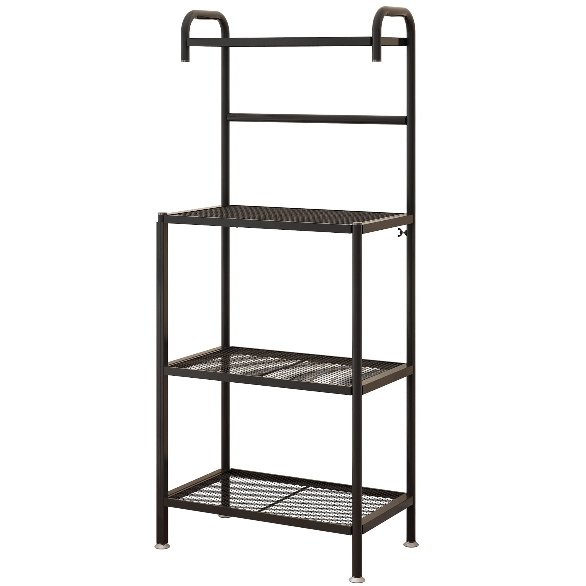 O&K FURNITURE Metal 4-Tier Kitchen Bakers Rack with Storage Shelf, Standing  Microwave Oven Stand Rack Spice Rack Organizer, Double-Purpose Rack for
