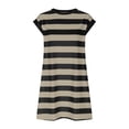 thumbnail image 5 of Women's Stripe Knit Dress, Long Sleeve Casual Dress with Round Neck, Comfortable Stretchy Fabric for Daily Wear, 5 of 7