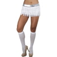 thumbnail image 5 of ToBeInStyle Women's Fringed Mini Skirt With Lame Waist Band - Silver, 5 of 6