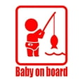 thumbnail image 2 of SPRING PARK Funny Fishing Baby on Board Car Vehicle Reflective Decals Sticker Decoration, 2 of 7