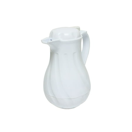

42 Oz./1.24L Swirl Double Wall Insulated Beverage Server Plastic White Pack of 12