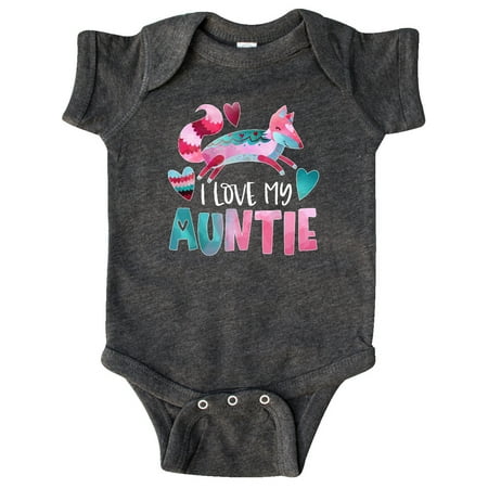 

Inktastic I Love My Auntie Pink and Blue Fox with Hearts Gift Baby Boy or Baby Girl Bodysuit