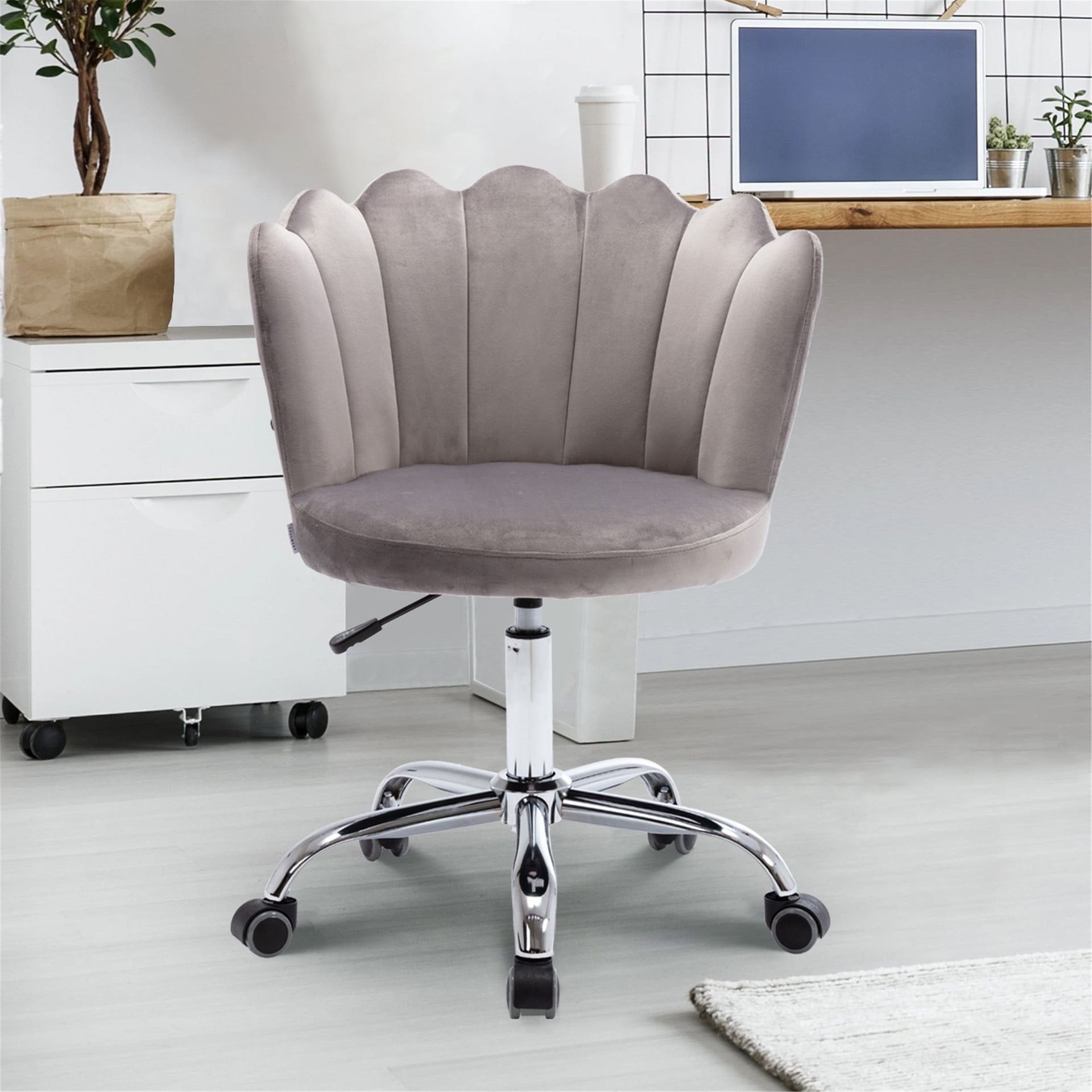 Details about   Armless Office Chair Adjustable Height Swivel Task Chair Wheels Mid Back Leather 