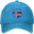 thumbnail image 1 of Women Men Adjustable Baseball Cap with Iceland Flag Map Pattern, Dad Snapback Hip Hop Hats, 1 of 8