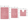 thumbnail image 2 of Home Weavers Fantasia Bath Rug 100% Cotton Non-Slip Bathroom Rug Set Machine Washable Bathroom Rug-17"x24", Bath Rug- 21"x34", U Shaped Contour- 20"x20", Pink Color 3 Piece Bath Rug set, 2 of 6