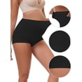 thumbnail image 3 of DARING DIVA Women's Plus Full Coverage High Waisted Ice Silk Underwear XXL Black, 3 of 6