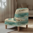 thumbnail image 5 of HELLHERO Stain Protection Armless Accent Chair Protector Dustproof Elastic Bottom Armless Accent Chair Cover for Dining Room, Striped Wood Grain Design, 5 of 8