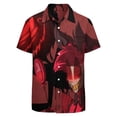 thumbnail image 3 of Hazbin Hotel Alastor Radio Demon Men's Casual Button-Down Shirts Summer Short Sleeve Tee Shirt Daily Hawaiian Beach Shirt Top With Pocket, 3 of 9