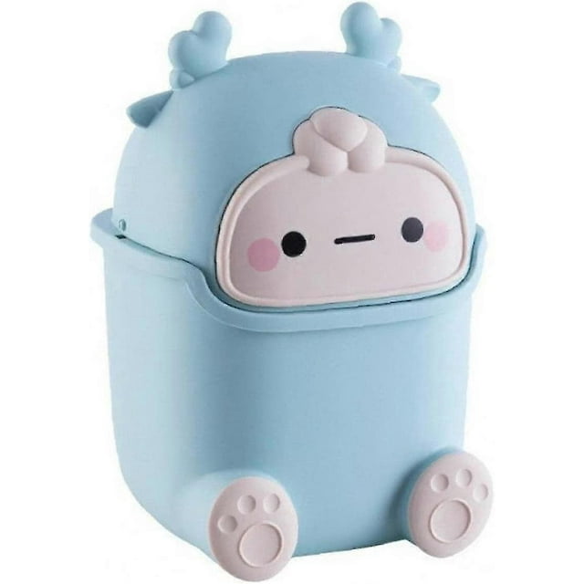 Mini Desktop Trash Can Plastic Desktop Trash Bin For Living Room Kitchen Bedroom Bathroom Office Car (blue1pc)
