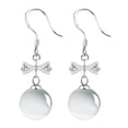 thumbnail image 1 of Lindos pendientes colgantes, pendientes de circonita bañados en plata, pajarita con perla, regalo de San Valentín, 1 of 6