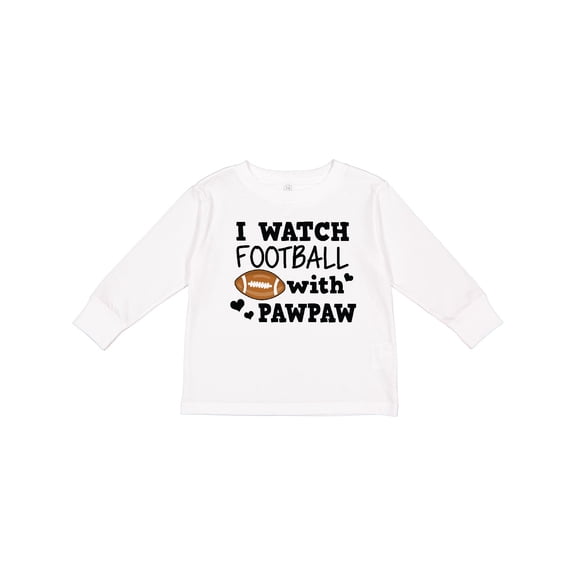 Inktastic I Watch Football with My Pawpaw Boys Long Sleeve Toddler T-Shirt