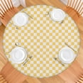 thumbnail image 2 of Yellow and White Checkerboard Pattern Round Fitted Tablecloth with Elastic Edge,Dining Table Cover Waterproof,Outdoor Round Tablecloth for Camping,Dining,Indoor and Outdoor, 2 of 7