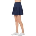 thumbnail image 3 of MixMatchy Women's High Waisted Pleated Plain A-line Tennis Mini Skirt with Back Zipper, 3 of 6
