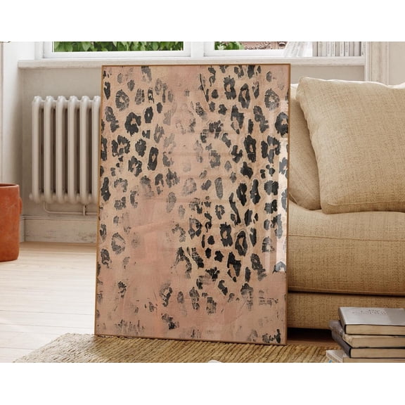 Retro Leopard Print, Leopard Pattern, Leopard Wall Art, Textured Wall Art, Blush Pink Aesthetic Apartment Decor, Wall Art, Modern Wall Decor, 8x12 UNFRAMED