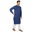 thumbnail image 2 of Atasi Indian Men's 2 Piece Kurta Pajama Set Henley Neck Cotton Casual Long Kurta, 2 of 7