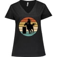 thumbnail image 3 of Inktastic Rodeo Barrel Racing Cowgirl Women's Plus Size V-Neck T-Shirt, 3 of 5