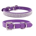 thumbnail image 1 of Collar para mascotas con brillantes diamantes de imitación, collar plano de malla con diamantes, cadena de PU para perros, suministros para mascotas con forma de baya, 1 of 6