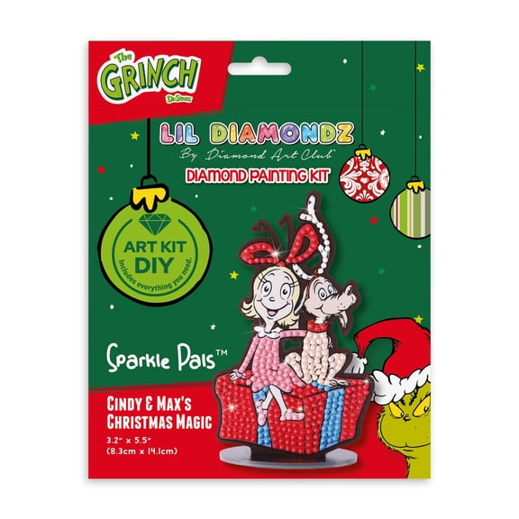 DIAMOND ART CLUB Sparkle Pals - Cindy & Max's Magic Christmas, Diamond Painting Kit, Fun DIY Crafts for Adults, Diamond Art Craft for Beginners, (Pack of 1)