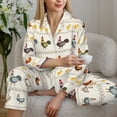 thumbnail image 6 of Uemuo Funny Chicken Pattern Womens Pajama Sets,PJ Set for Women,Pajamas for Women Logo,Long Sleeve Pajama Set for Women,Soft Long Sleeve Top With Pants-XX-Large, 6 of 9