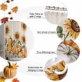 thumbnail image 5 of Shower Curtain 66"W x 72"L Autumn Thanksgiving Pumpkin Sunflower Fabric Shower Curtains Set with Hooks Water Repellent Bathroom Curtains Machine Washable Bathroom Accessories, 5 of 6