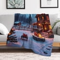 thumbnail image 5 of NIANHE Christmas Cabin blanket, comfortable and soft, warm casual blanket, printed design, winter sofa dormitory home decoration, must-have travel product. Size is 40x50 inches., 5 of 9