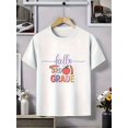 thumbnail image 1 of Girls' 3rd Grade Welcome Back to School T-Shirt - Black Casual Summer Tee with Colorful apple & Pencil Print, Breathable Knit Fabric, Perfect for Back-to-School Season, Cute T Shirts, 1 of 7