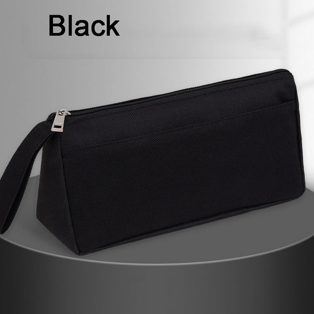 Organizador de estuche de lápices de gran capacidad | Bolsa de papelería de tela con cremallera de doble capa | Soporte portátil para suministros de oficina | Tejido duradero | 7,87 x 3,93 x 2,36