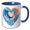Blue/White, variant on 3drose, Pretty Ocean Sunset Heart Illustration, 11oz Mug