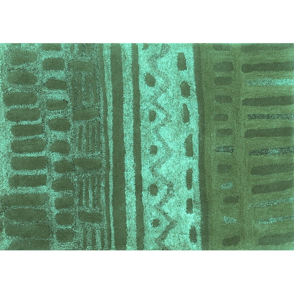 Ahgly Company Indoor Rectangle Southwestern Turquoise Blue Country Area Rugs, 5' x 8'