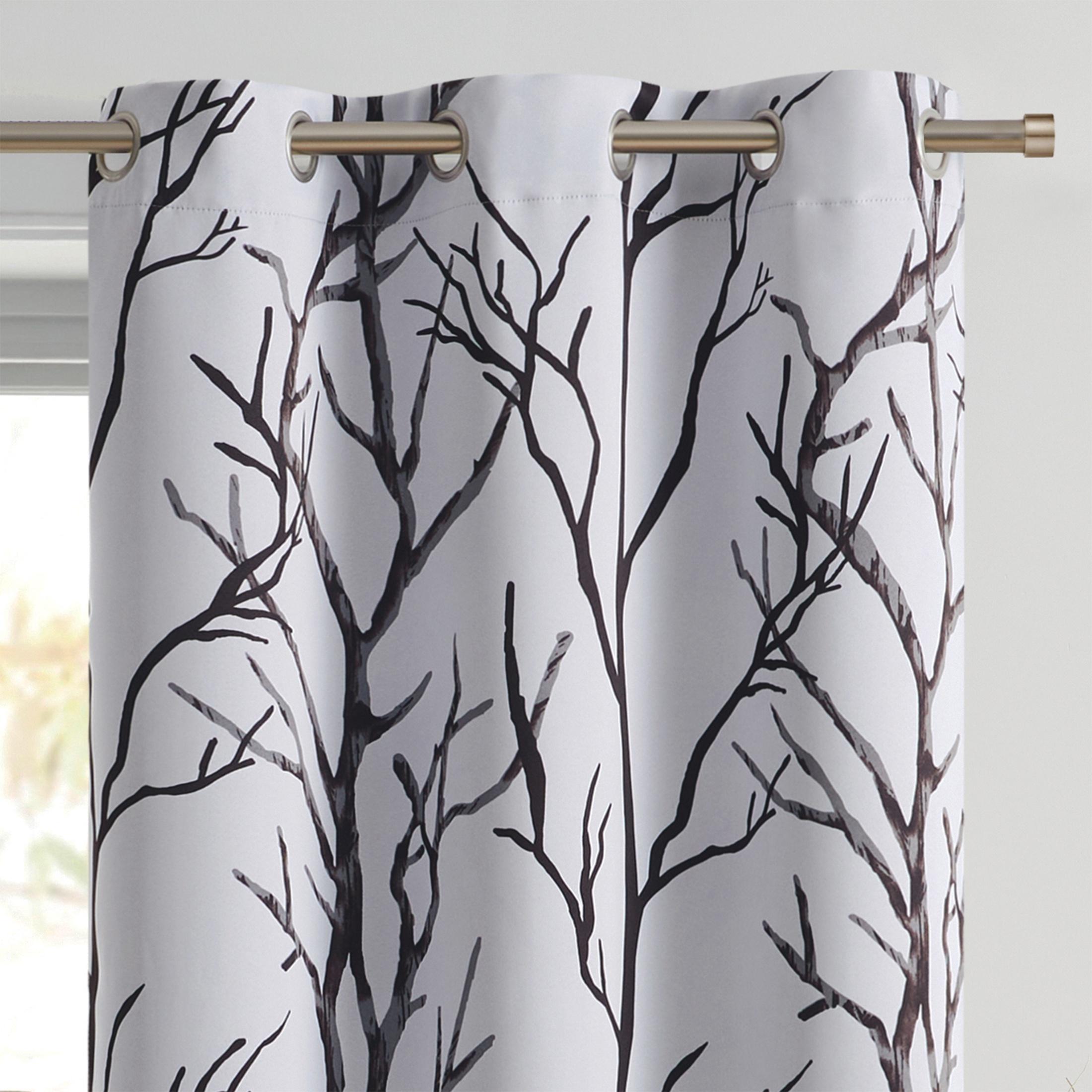 VCNY Home Kingdom Ivory Branch Grommet Blackout Curtain, 40" x 95"
