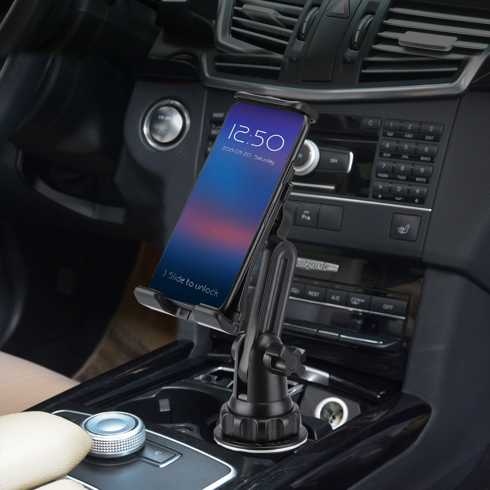 TSV 2in1 Tablet & Smart Phone Car Cup Holder Mount with Adjustable