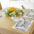 thumbnail image 4 of Ambesonne King Place Mats Set of 4, Skull Hip Hop Style Sketch, Standard Size, Charcoal Grey White, 4 of 6