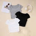 thumbnail image 2 of TOWED22 Girls Short Sleeve Cotton T Shirts Kids Casual Crewneck Short Sleeve Summer Basic Tee Tops 5-16 Years(Grey,11-12 Y), 2 of 4