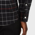 thumbnail image 3 of Bespoken Men's Black Claremont Button Down Shirt MSH003010, Black and Red Plaid, Small, 3 of 3