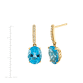 thumbnail image 3 of Women's Welry Blue Topaz Drop Earrings with Diamonds in 10kt Yellow Gold, 3 of 3