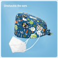 thumbnail image 3 of Operating Hats Nurse Gourd-shaped Headwear Pure Color Pattern Caps with Headgear with Buttons Unisex Work Uniform Working Caps Type 16, 3 of 9