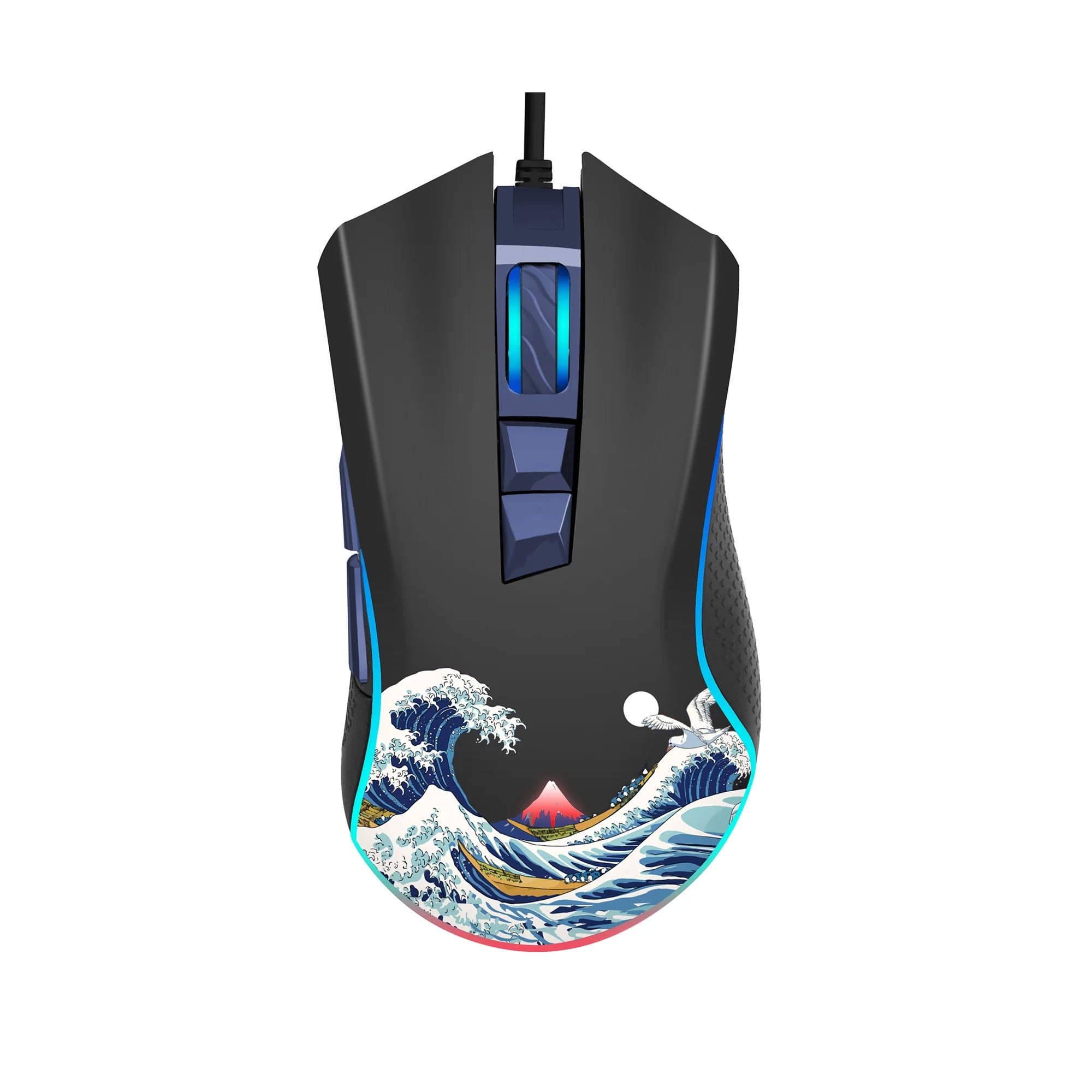 XVX Wired Gaming Mouse Kanagawa Themed,G705 RGB Mouse Backlighting Computer  Mouse for Windows PC Gamers,Black