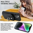 thumbnail image 4 of Accordion Wallet Case for iPhone 13 Pro Max with Rotatable Ring Holder Kickstand, RFID Blocking Card Slots Finger Grip Ring PU Leather Shockproof Purse Cover for iPhone 13 Pro Max, Black, 4 of 7